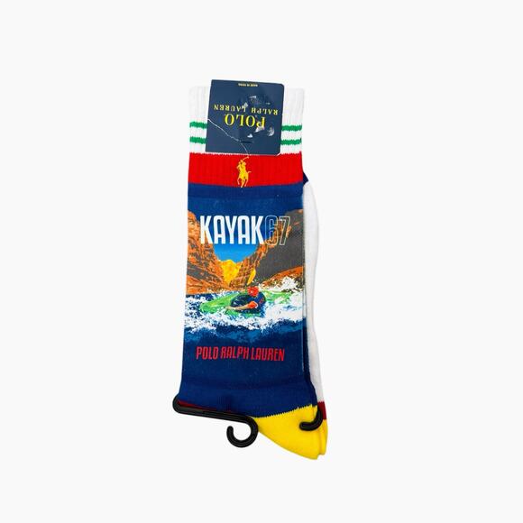 Polo Ralph‎ Lauren Big Water Kayak Ride Racing Crew Socks - Picture 1 of 4
